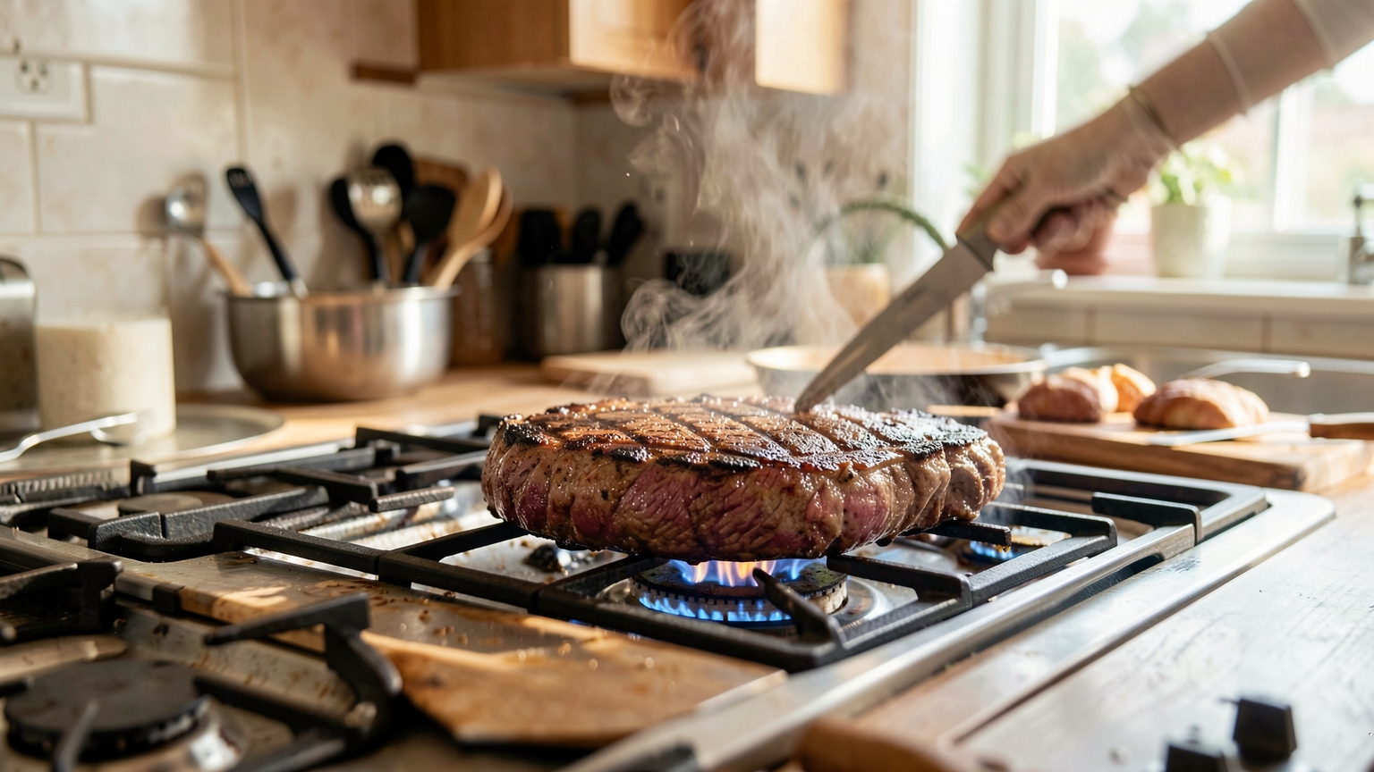 Searing Steak on the Stovetop: Thick Cuts, Smoke Control, Resting